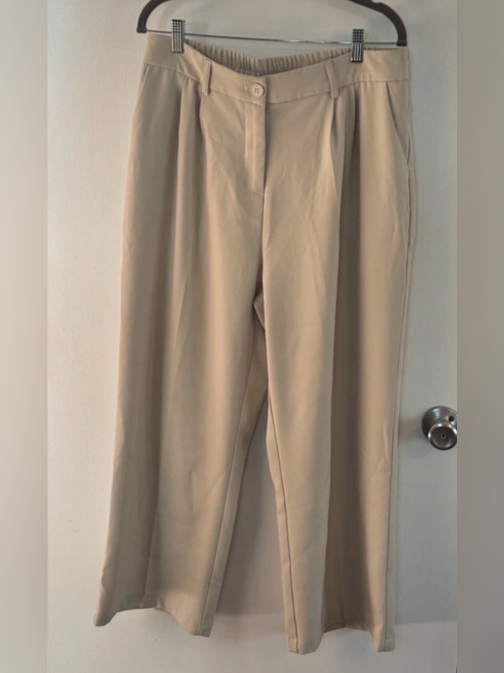 Amazon Women's Beige Wide-Leg Trousers